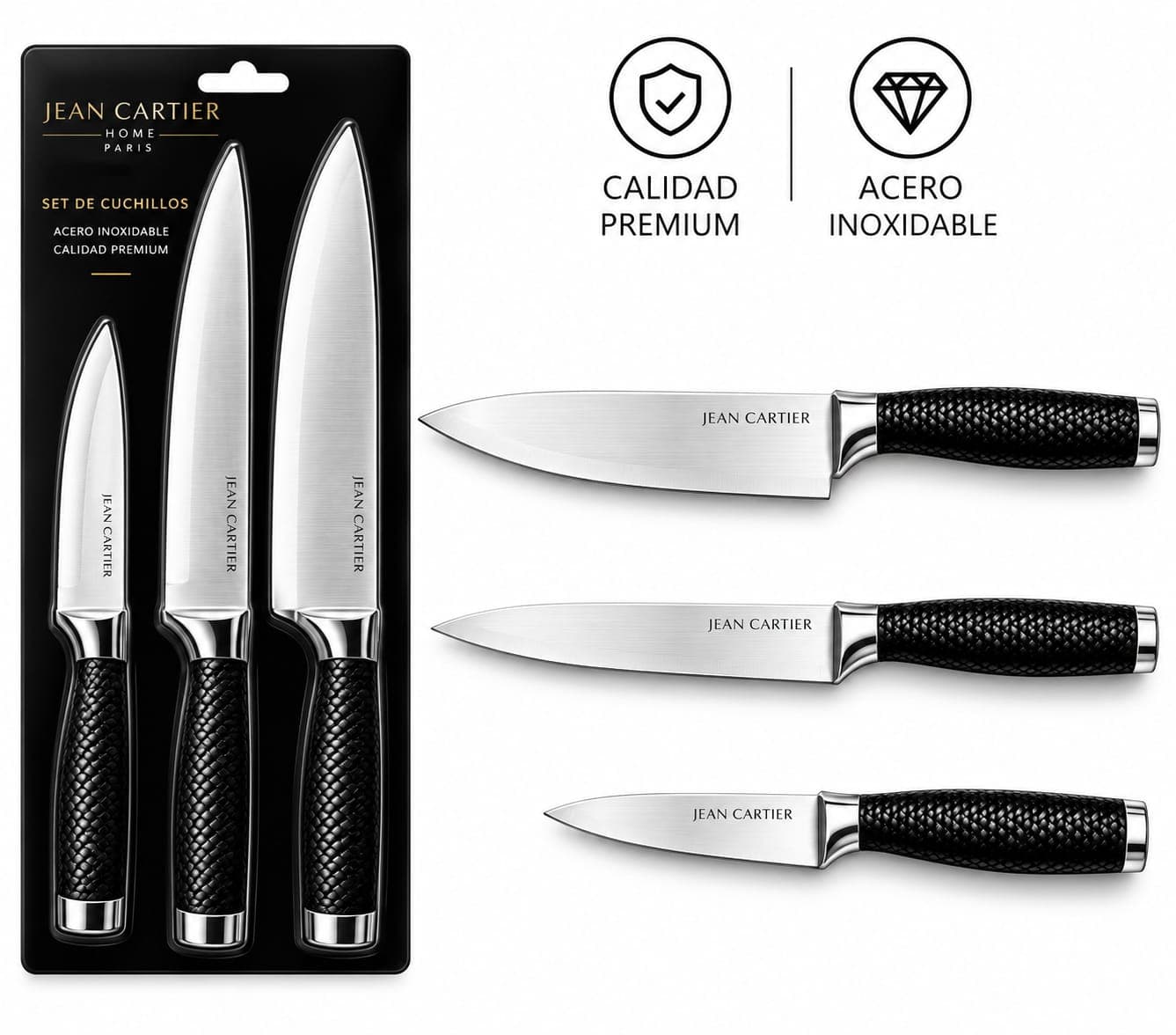 set de 3 cuchillos blíster