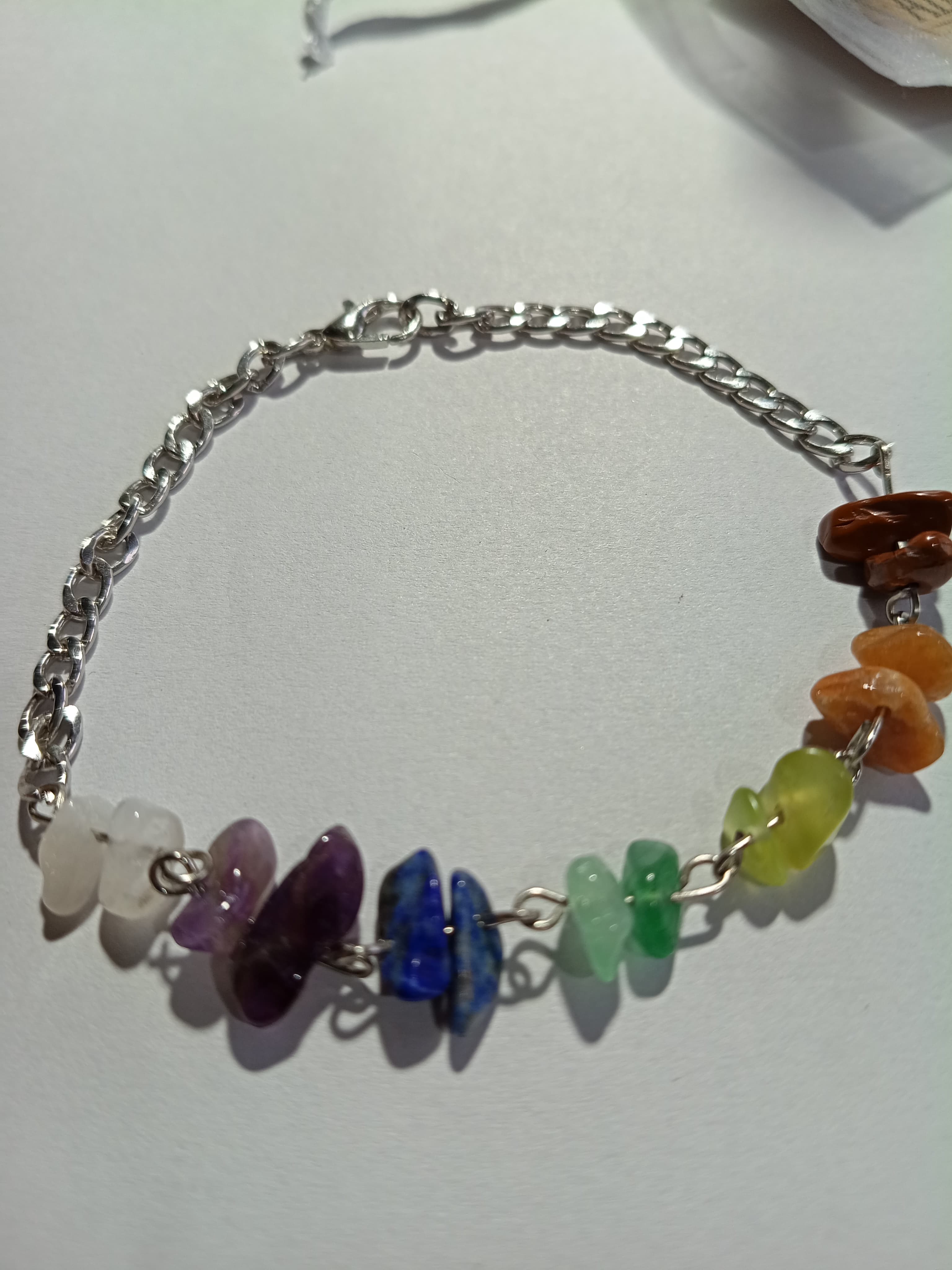 Pulsera 7 chakras con cadena regulable y piedras naturales
