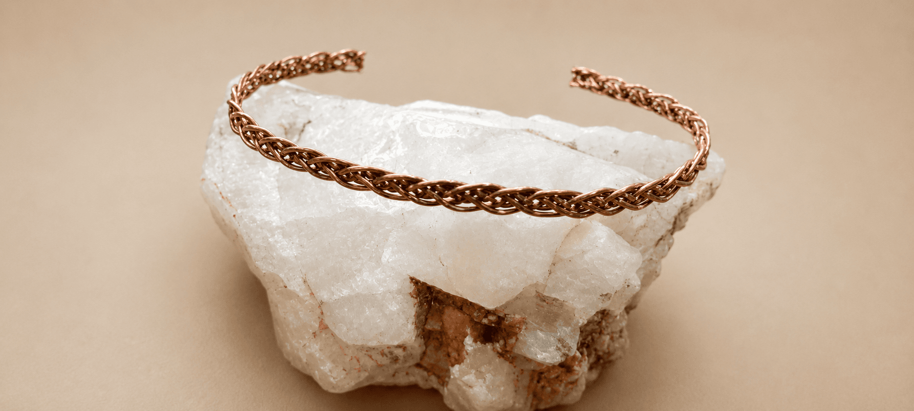Pulsera 100% cobre martillada trenzada
