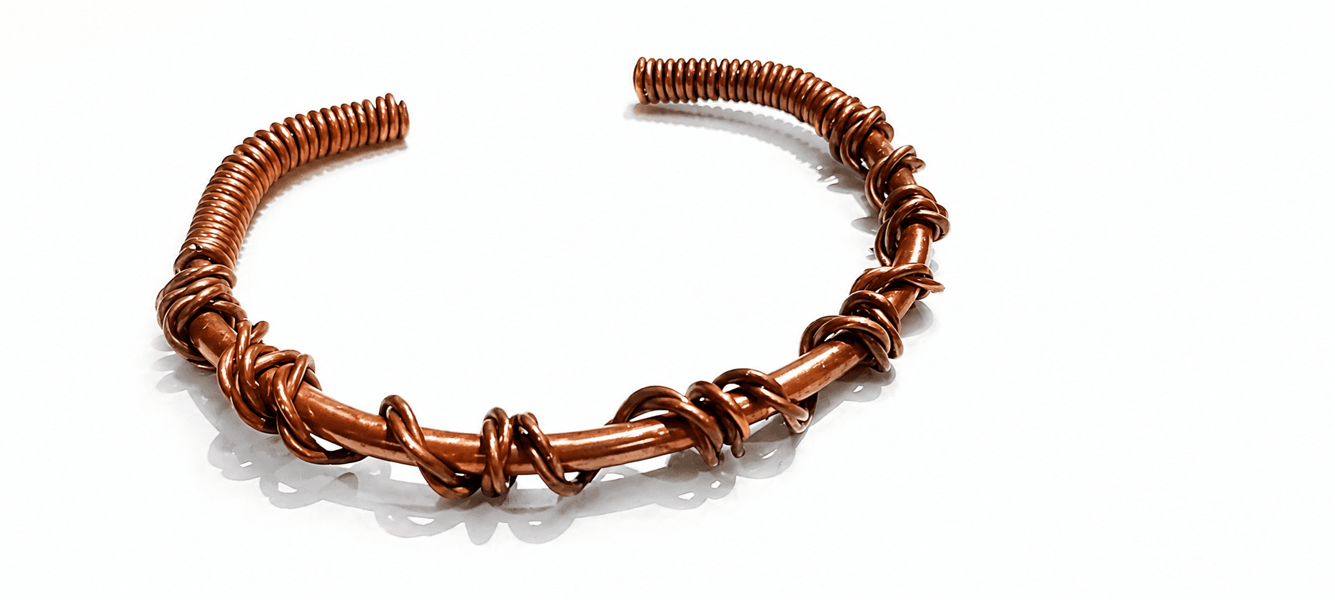 Pulsera cobre grueso torsada