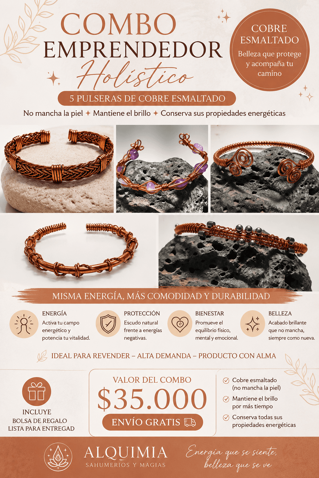 Combo cobre esmaltado