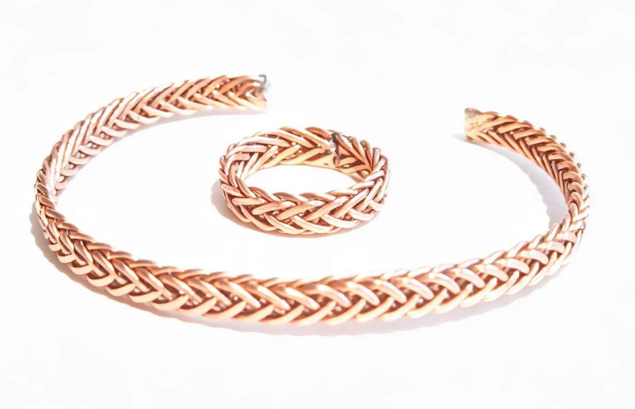 Conjunto martillado esclava mas anillo