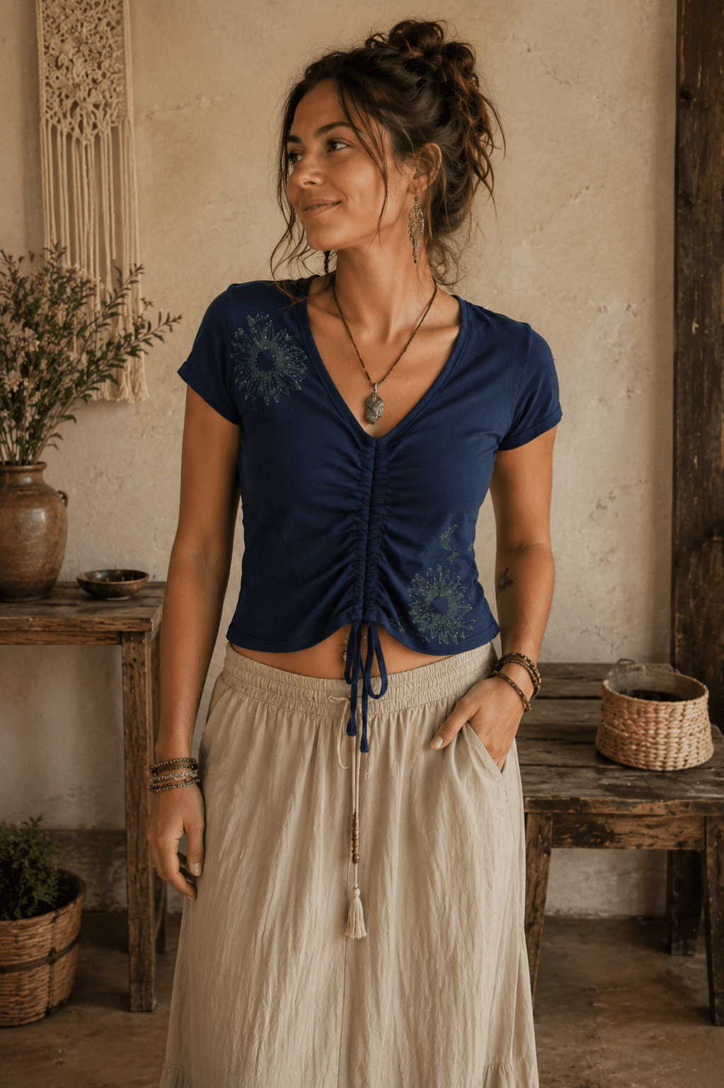 Remera tusor estampado serigrafico rustica talle m