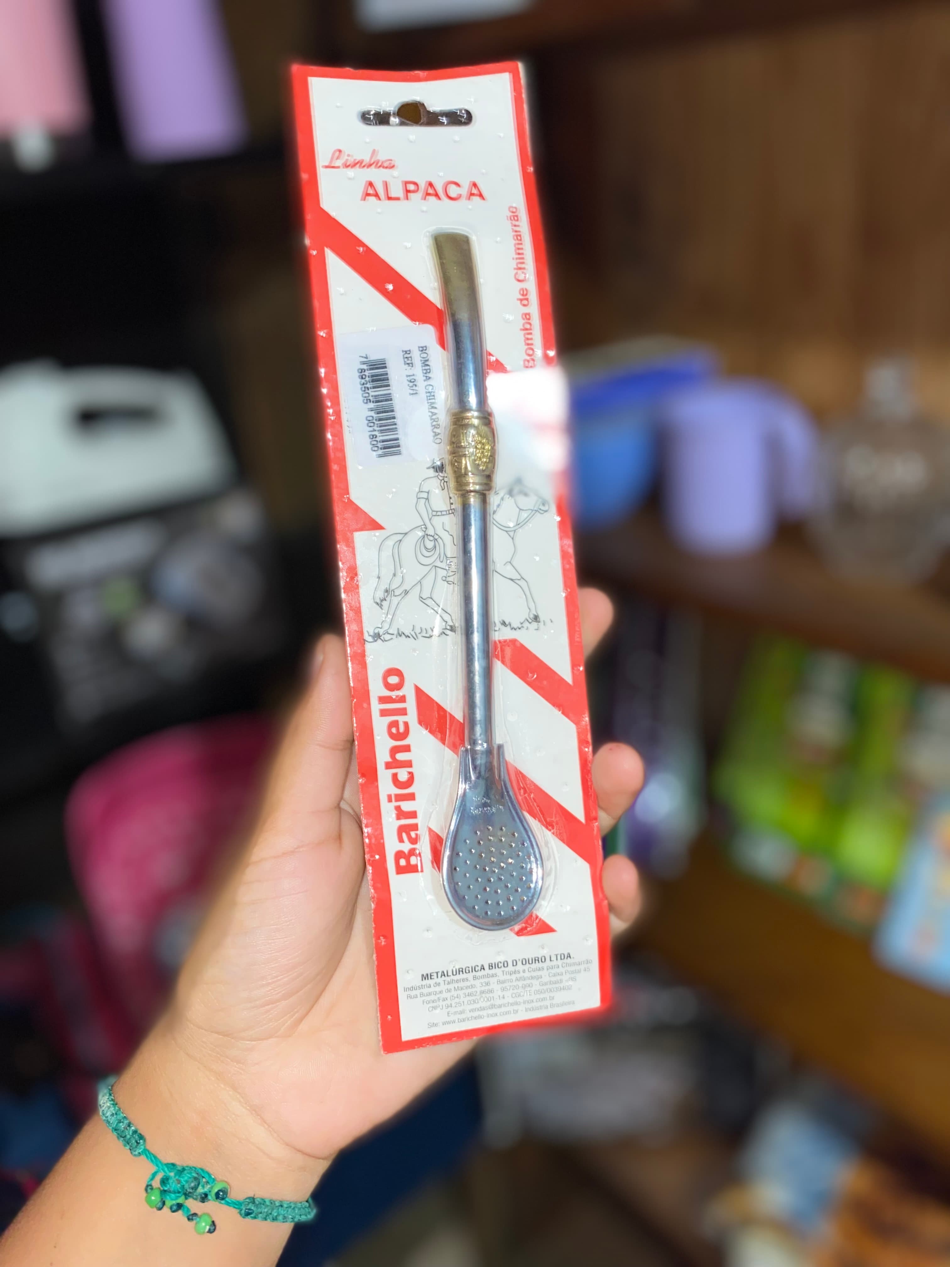 Bombilla bañada en alpaca