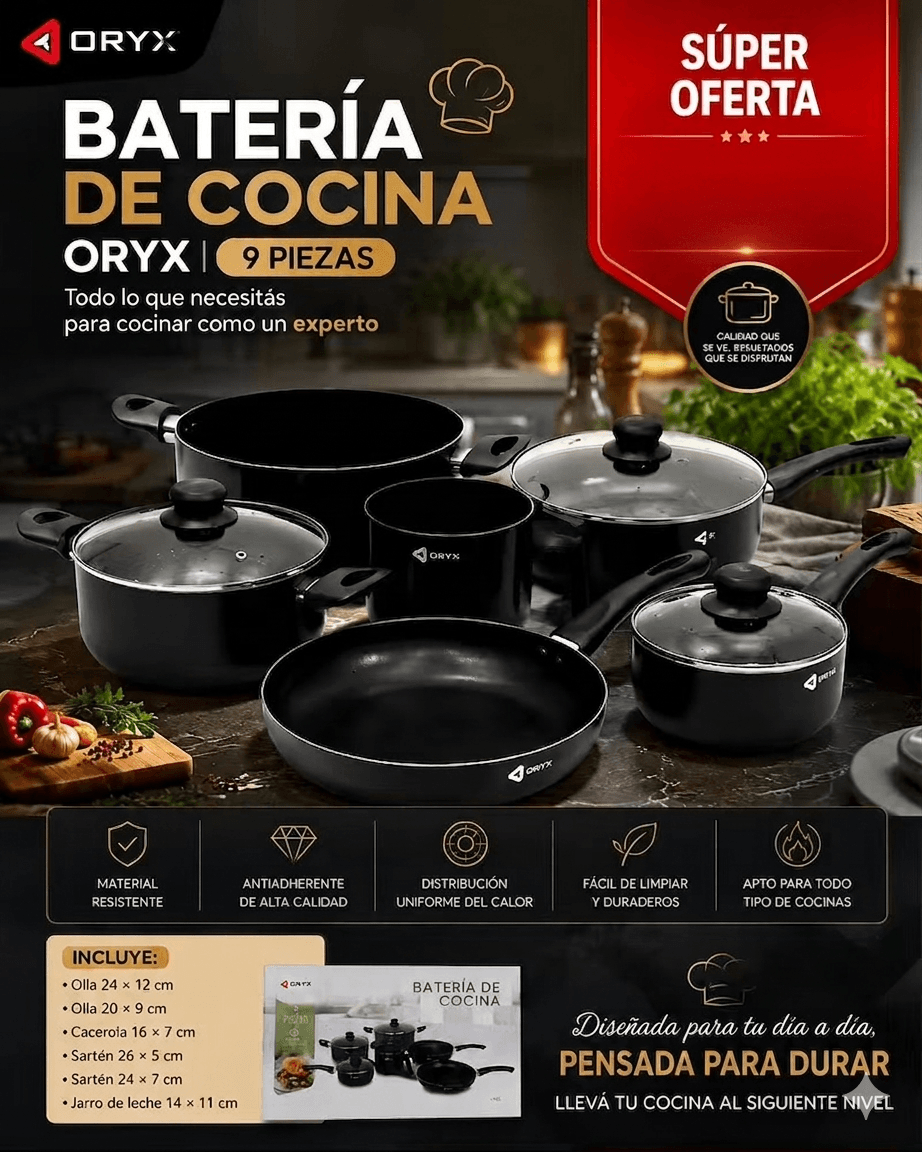 bateria de cocina antiadherente