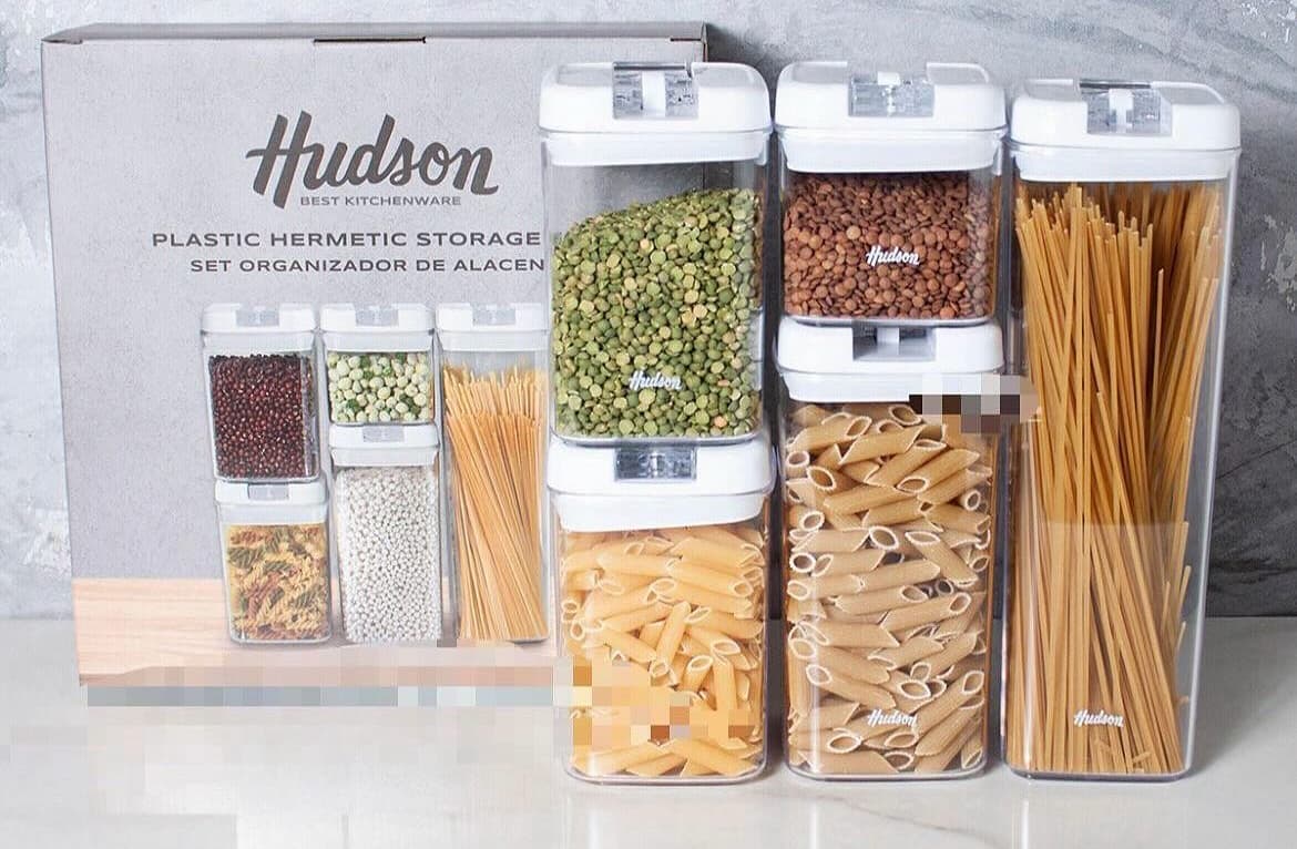 set x5 frascos contenedores hudson