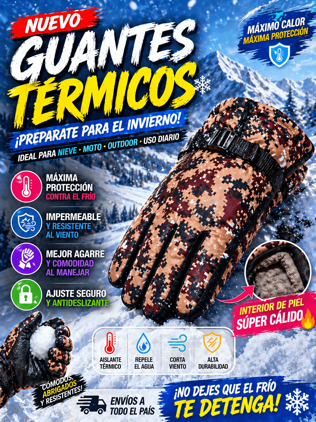 Guantes Termicos con piel