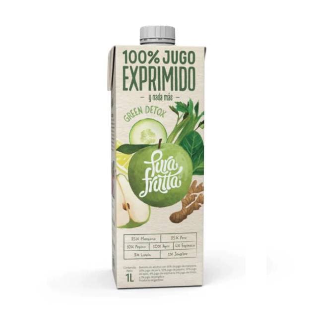 JUGO 100% EXPRIMIDO PURA FRUTA "GREEN DETOX"