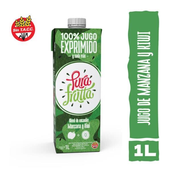 JUGO 100% EXPRIMIDO PURA FRUTA "MANZANA VERDE Y KIWI"