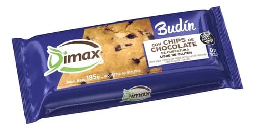 BUDIN CON CHIPS DE CHOCOLATE DIMAX  SIN TACC