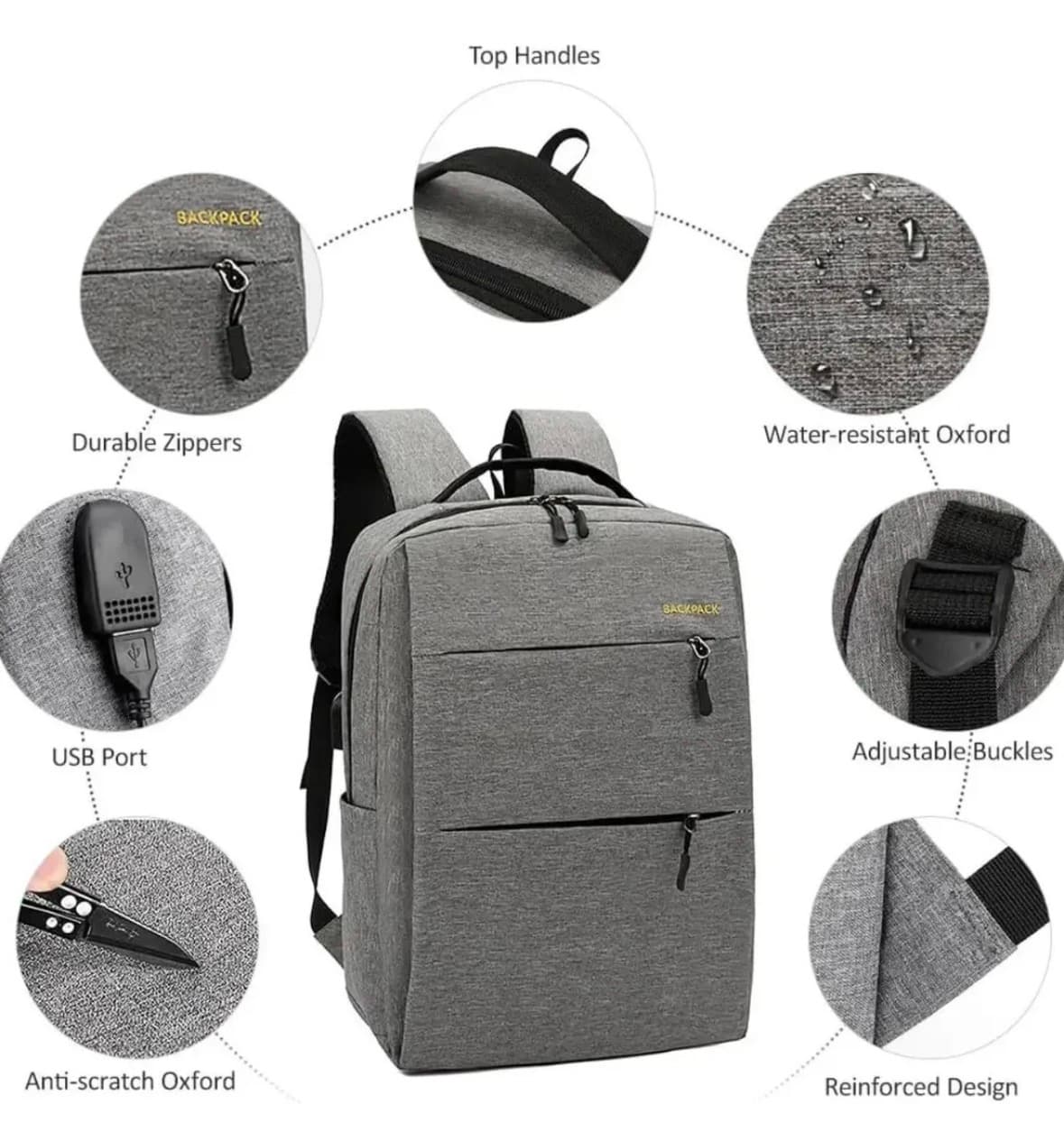 Mochila doble cierre para notebook