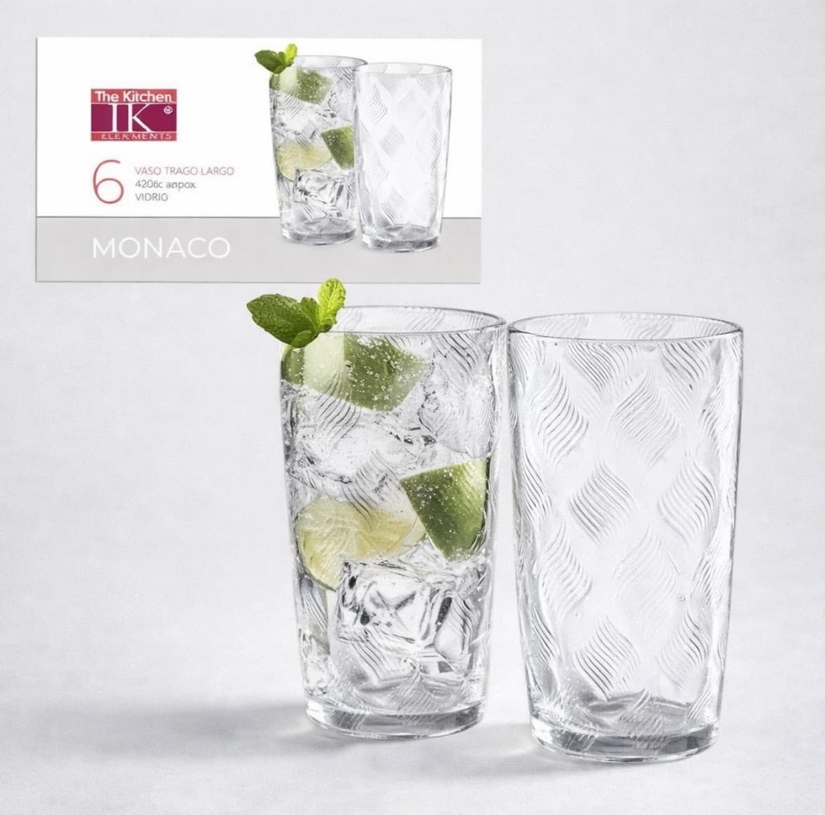 Vasos de vidrio x 6 “Mónaco”