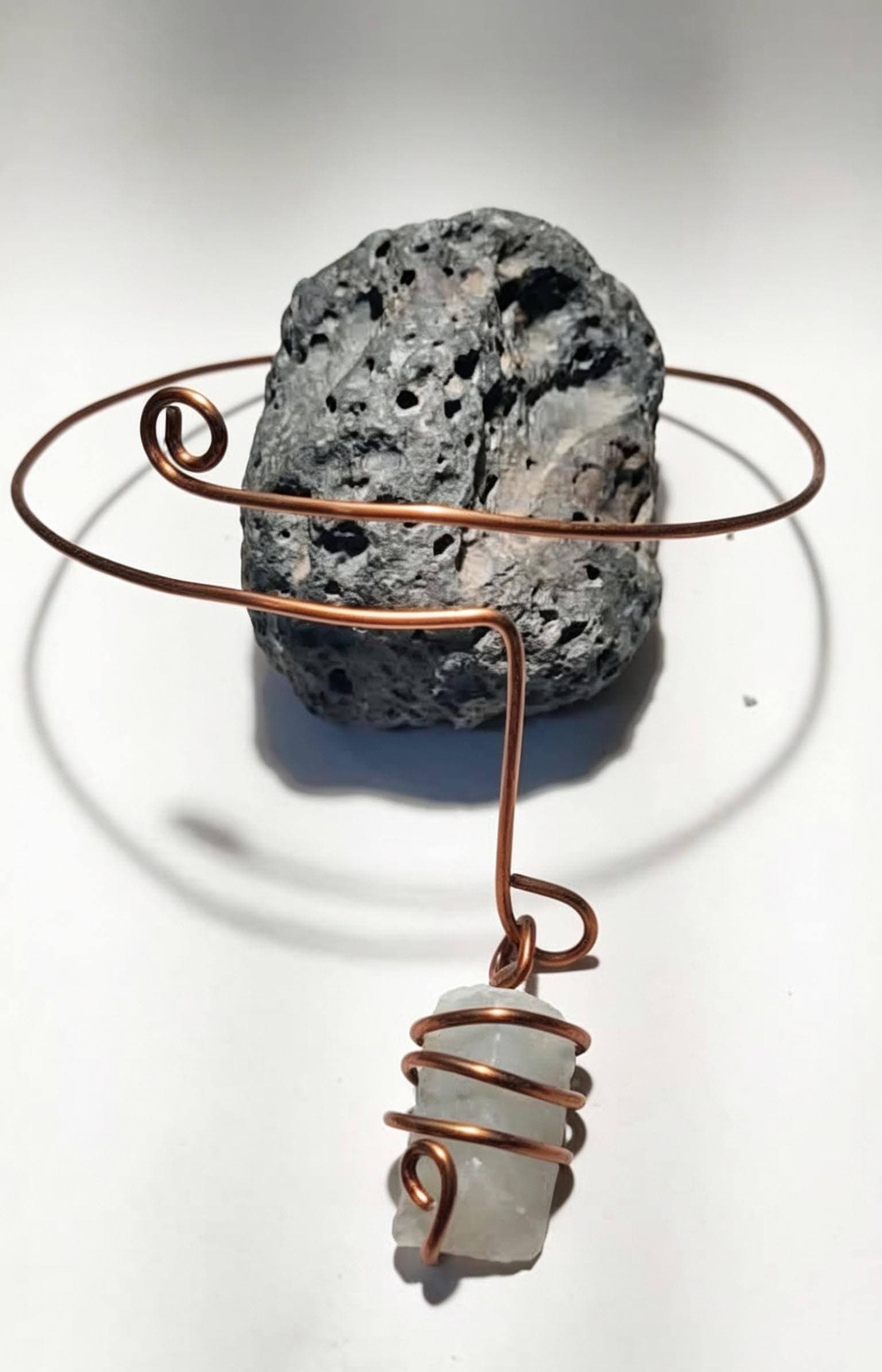 Choker cobre esmaltado y onix cielo Claridad