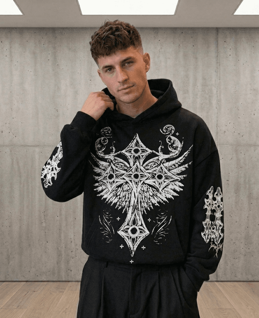 Buzo boxy fit cruz negro