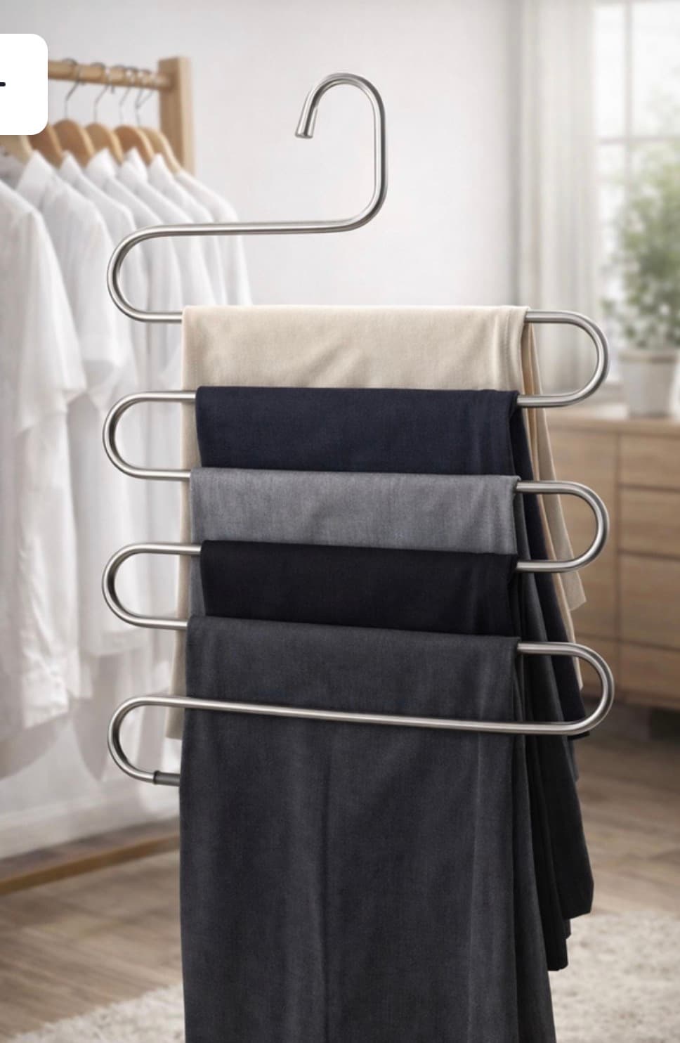 Percha metal antideslizante para pantalones