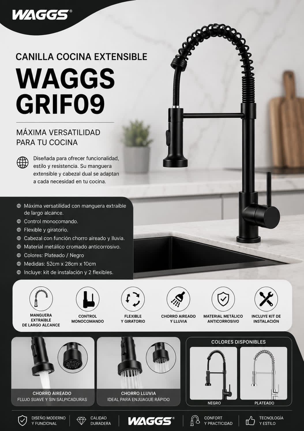 🏡CANILLA COCINA EXTENSIBLE