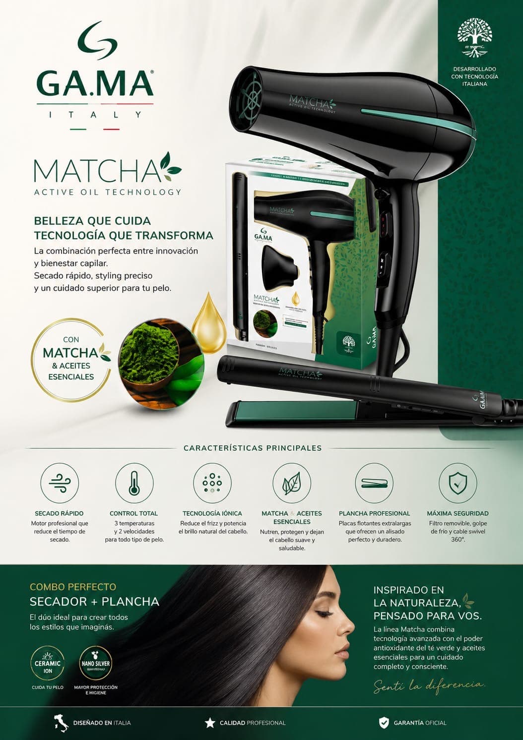 🤩COMBO GAMA ITALY PLANCHA + SECADOR MATCHA