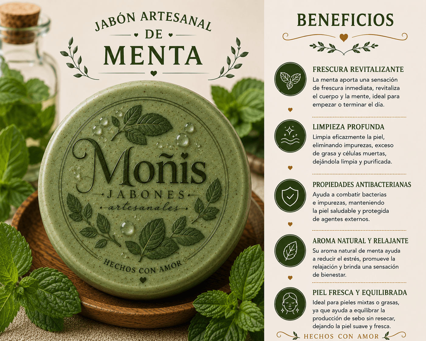 Jabon Artesanal de Menta