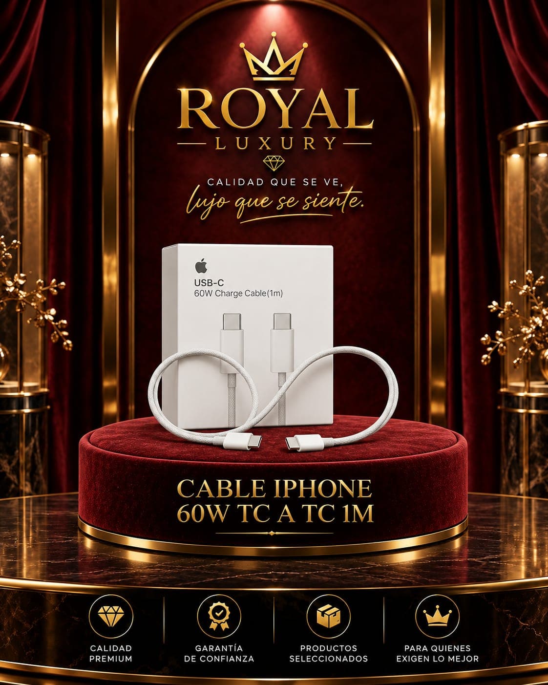 CABLE IPHONE 60W TC A TC 1M