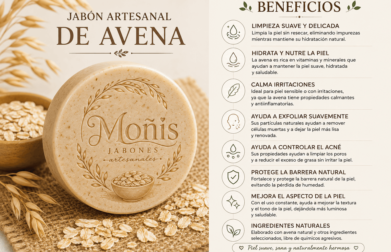 Jabon Artesanal de Avena
