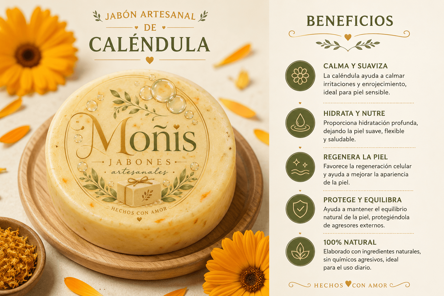 Jabon Artesanal de Calendula