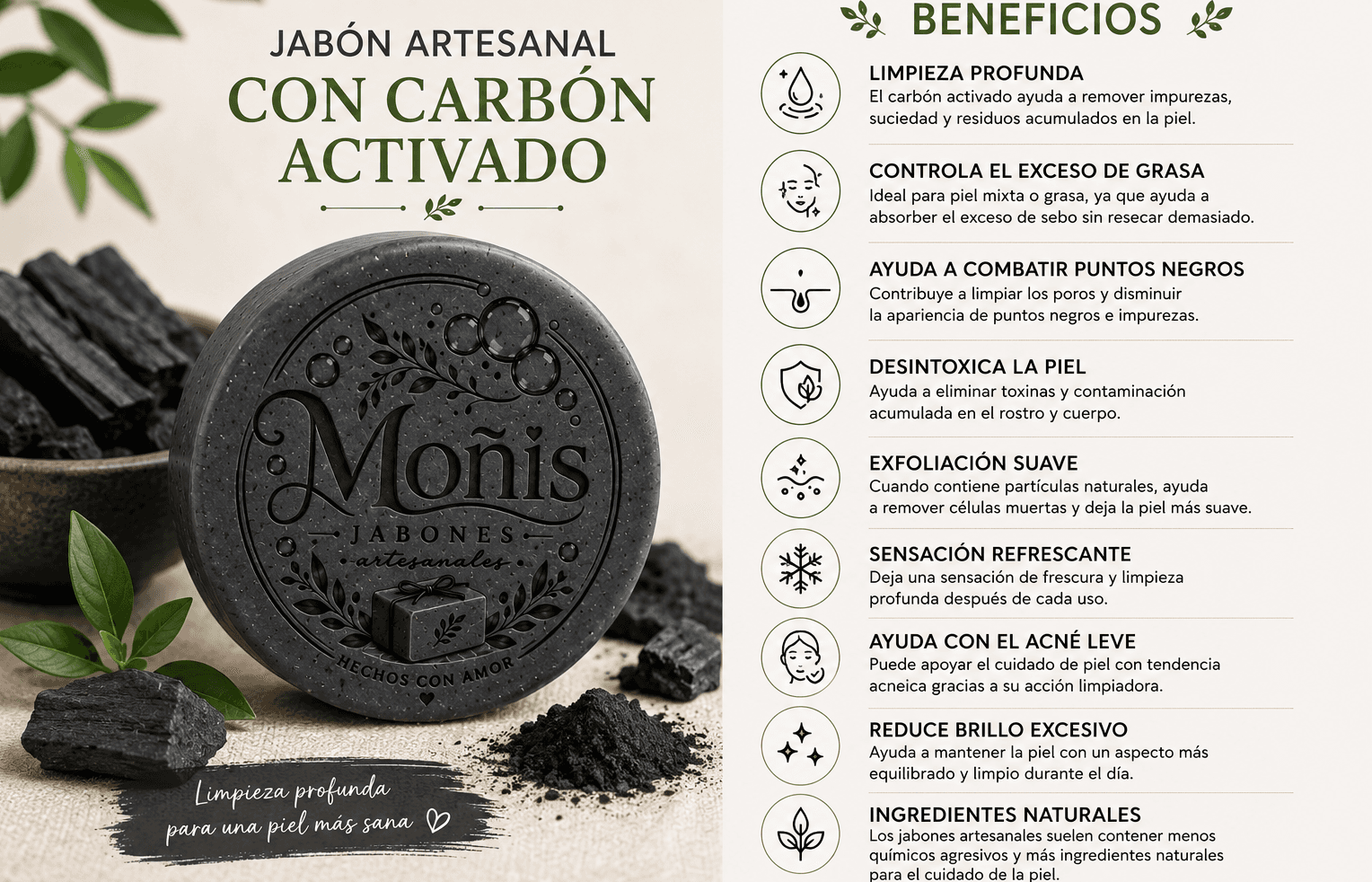 jabon artesanal carbon activado