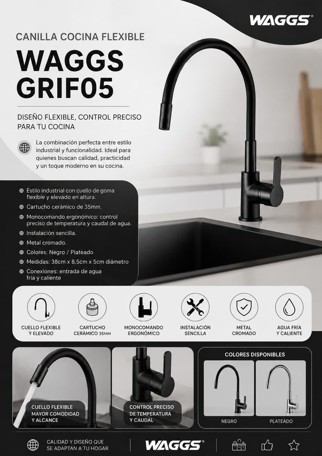 🏡CANILLA COCINA FLEXIBLE