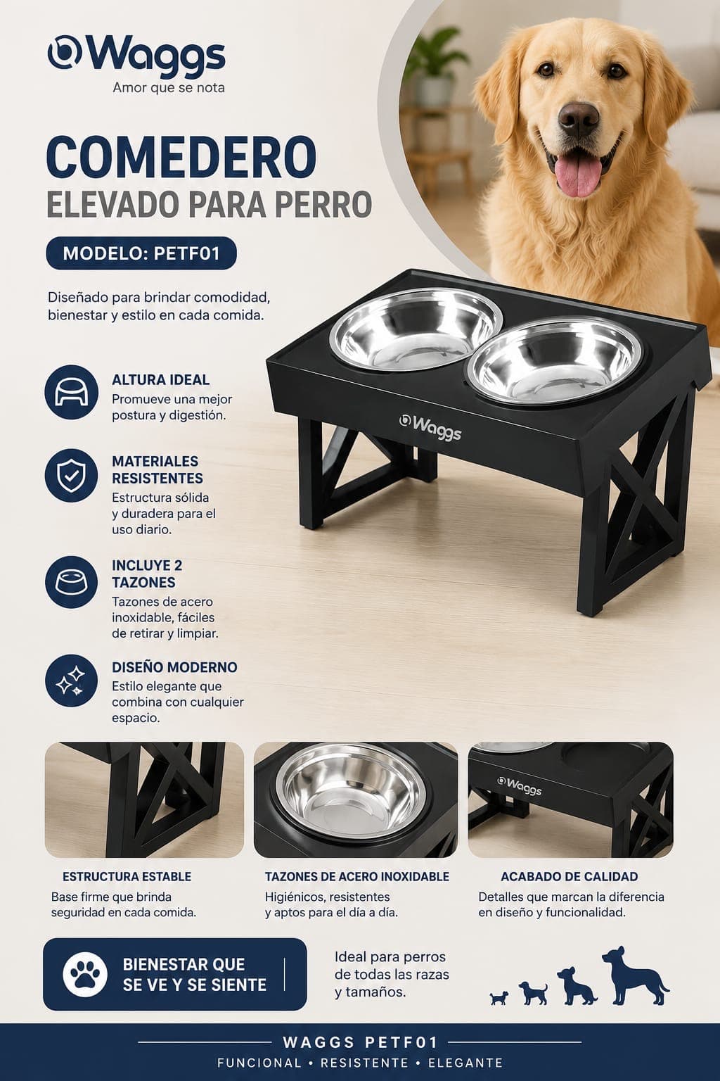 🐾COMEDERO ELEVADO PARA MASCOTAS