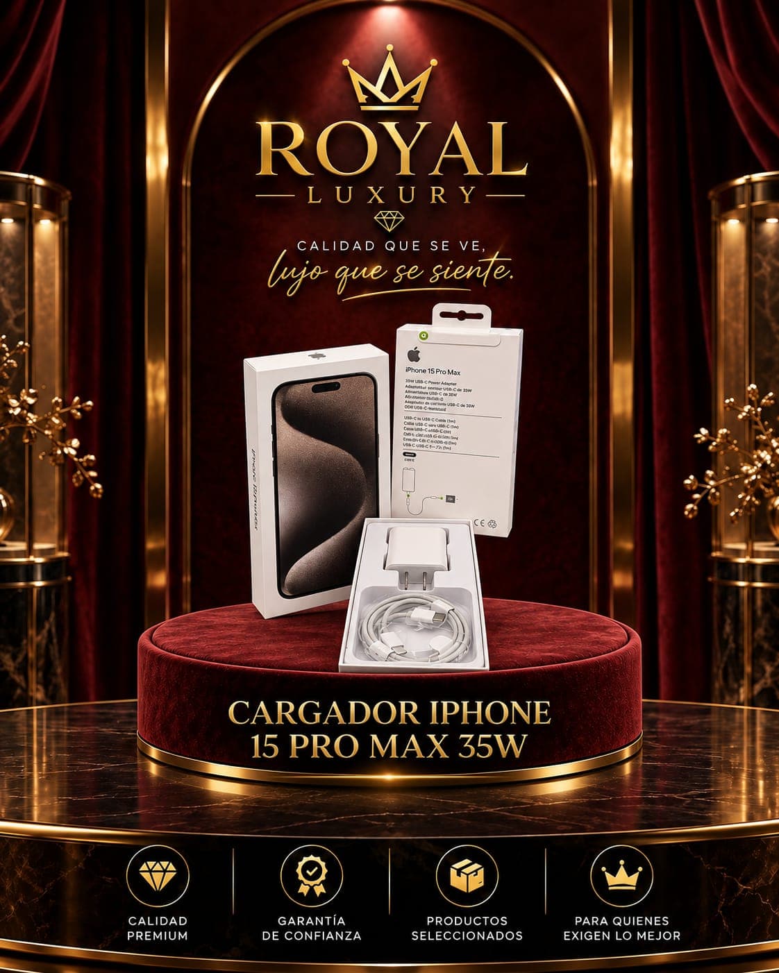 CARGADOR IPHONE 15 PRO MAX 35W