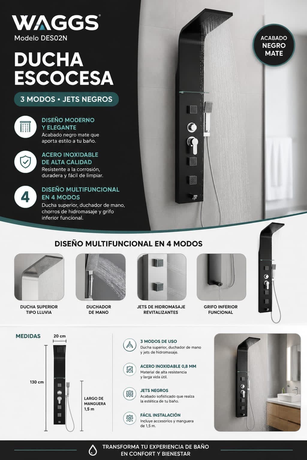 🚿COLUMNA DUCHA ESCOCESA