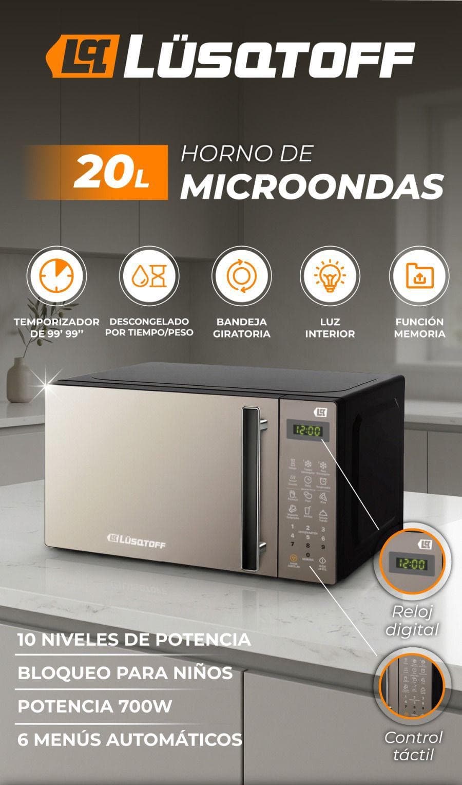 🍕⚡️MICROONDAS LUSQTOFF DIGITAL