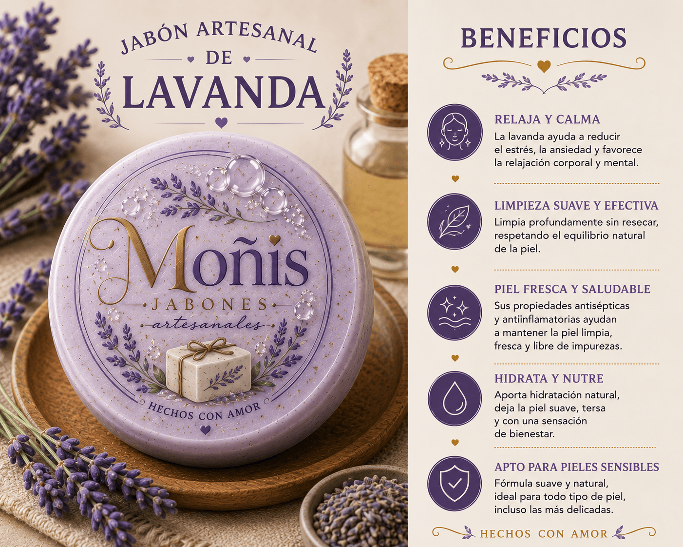 Jabon Artesanal de Lavanda