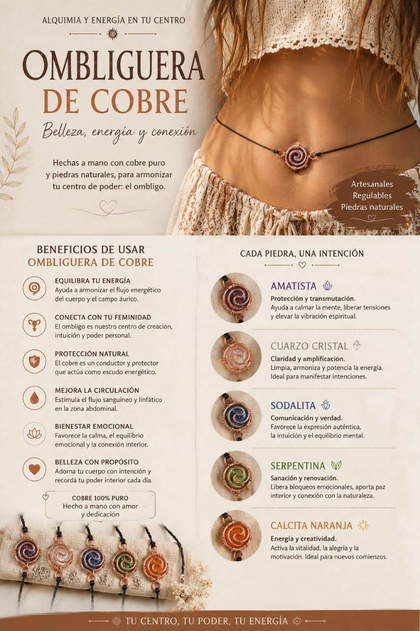 Ombliguera proteccion energetica piedra energetica y cobre