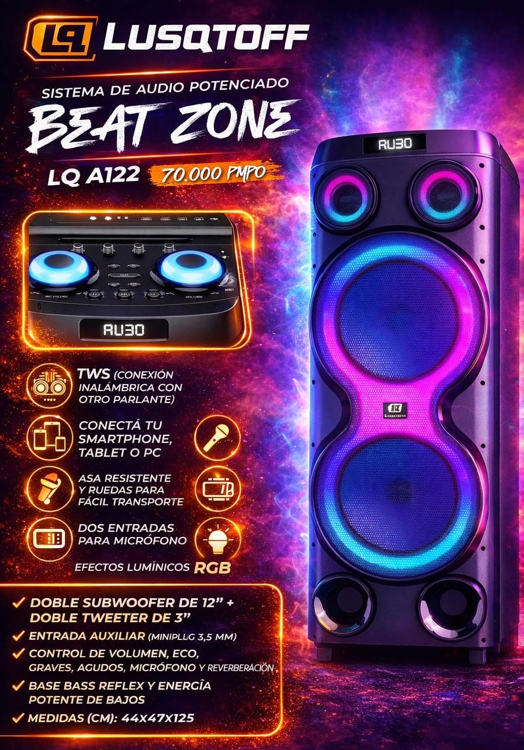 🔊💣PARLANTE BEAT ZONE POTENCIADO
